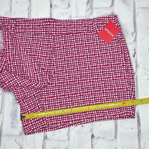 NWT Spanx Sunshine Shorts 4” Large Pull On Hibiscus Gingham Active Stretch UPF50 - Picture 7 of 8